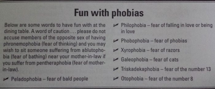 Fun with Phobias